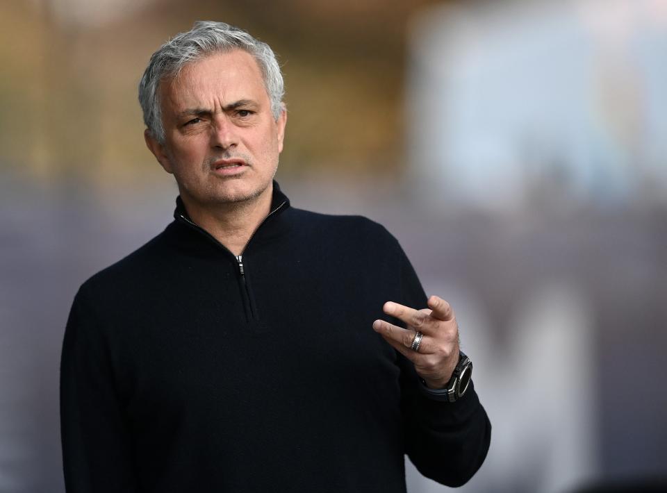 Jose Mourinho at Goodison Park for Spurs’ draw with Everton (Getty)