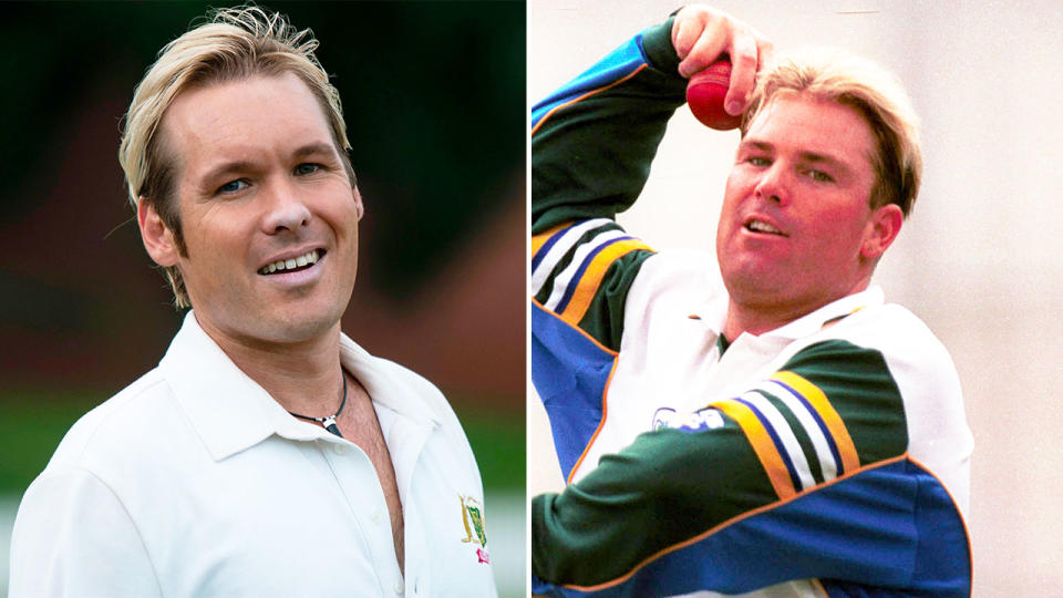 Pictured left to right, actor Alex Williams and the late Aussie cricket legend Shane Warne.