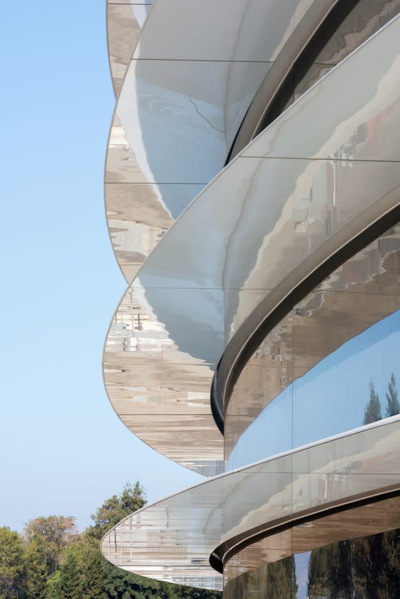 Side of Apple Park campus