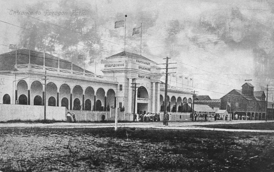 This postcard, from the collection of former Hull Police Chief Dan Short, shows the entrance to Paragon Park in 1910.