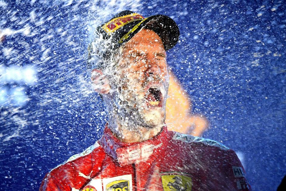 Vettel celebrates his first win of the season (Getty Images)