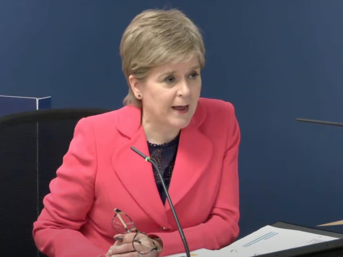 Nicola Sturgeon at Covid inquiry (UK Covid-19 Inquiry / YouTube)