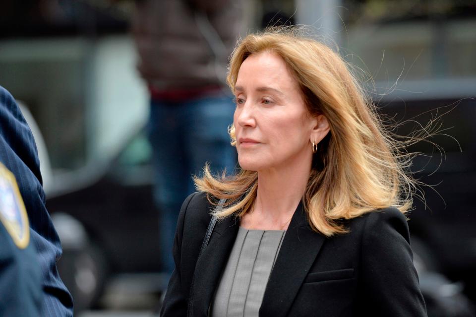 Actress Felicity Huffman arrives at John Joseph Moakley United States Courthouse in Boston, Massachusetts, May 13, 2019.