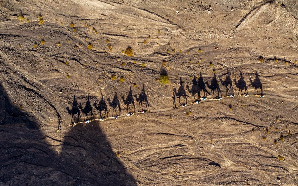 File image of people riding camels in the desert near the resort of Eilat - AP