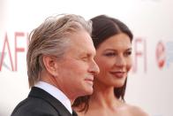 Michael Douglas and Catherine Zeta-Jones. 11 June 2009, Culver City, CA. 37th AFI Life Achievement Awards: A Tribute to Michael Douglas at Sony Pictures Studios. Photo Credit: Giulio Marcocchi/Sipa Press./Michael_gm.009/0906120810