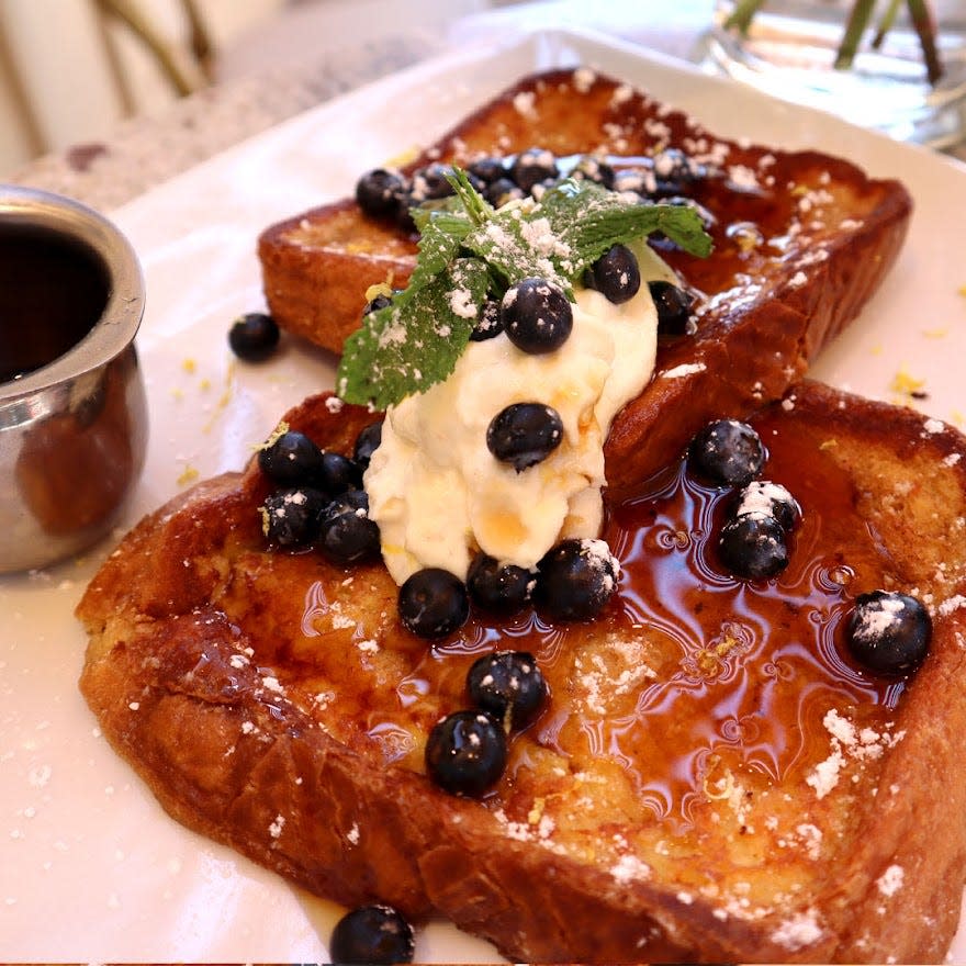 Park Café in WIimington is home to this tasty French toast with blueberries.