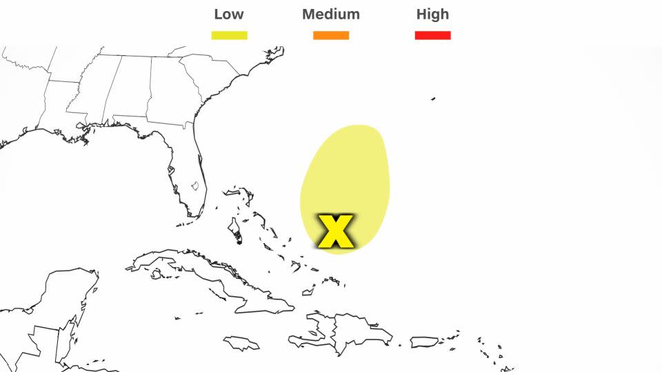 The National Hurricane Center has highlighted a disturbance in that Atlantic that has a low chance of development over the next 2 to 7 days. - CNN Weather