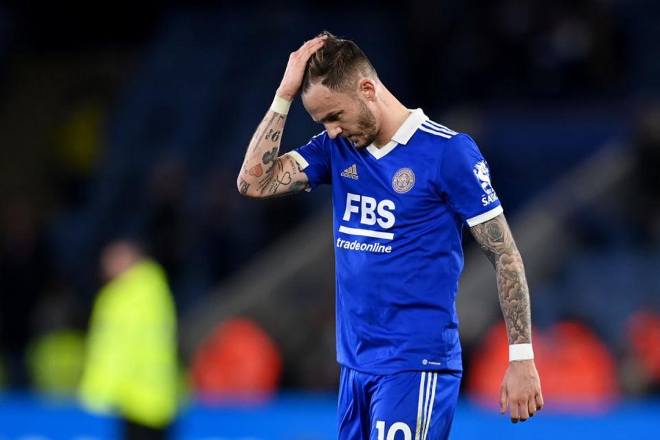 England’s James Maddison has been unable to steer Leicester to safety so far (Getty Images)