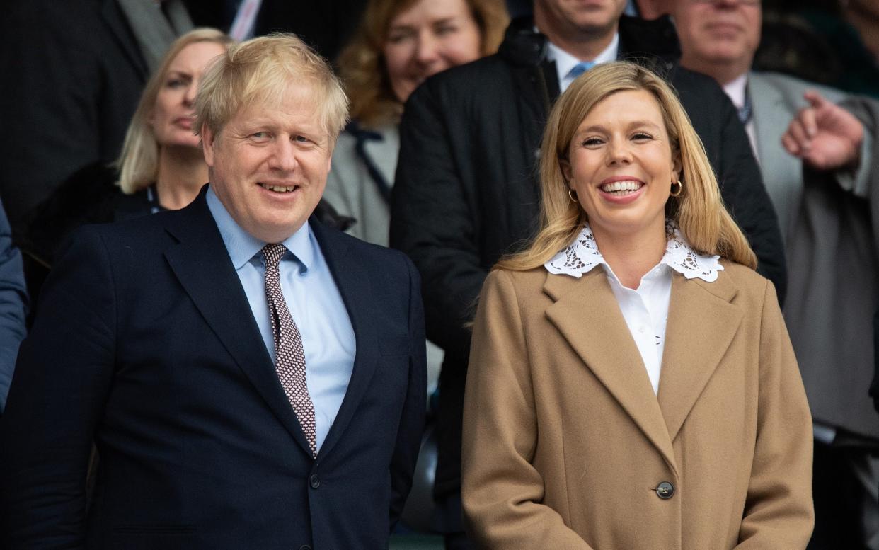 Prime Minister Boris Johnson with fiance Carrie Symonds - MARK PAIN/Â© MARK PAIN