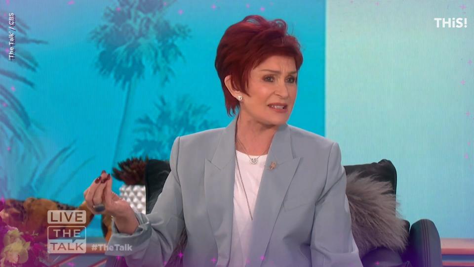 Sharon Osbourne is pictured during an episode of "The Talk."