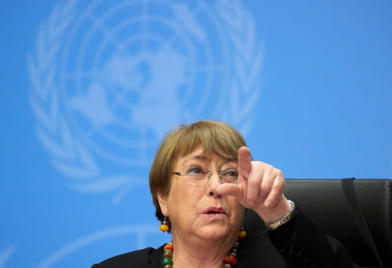 FILE PHOTO: U.N. High Commissioner for Human Rights Bachelet attends a news conference in Geneva