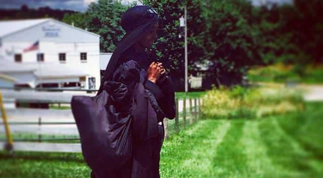 People were left stunned and intrigued by the sight of the black woman walking alone by the road. Photo: Facebook.