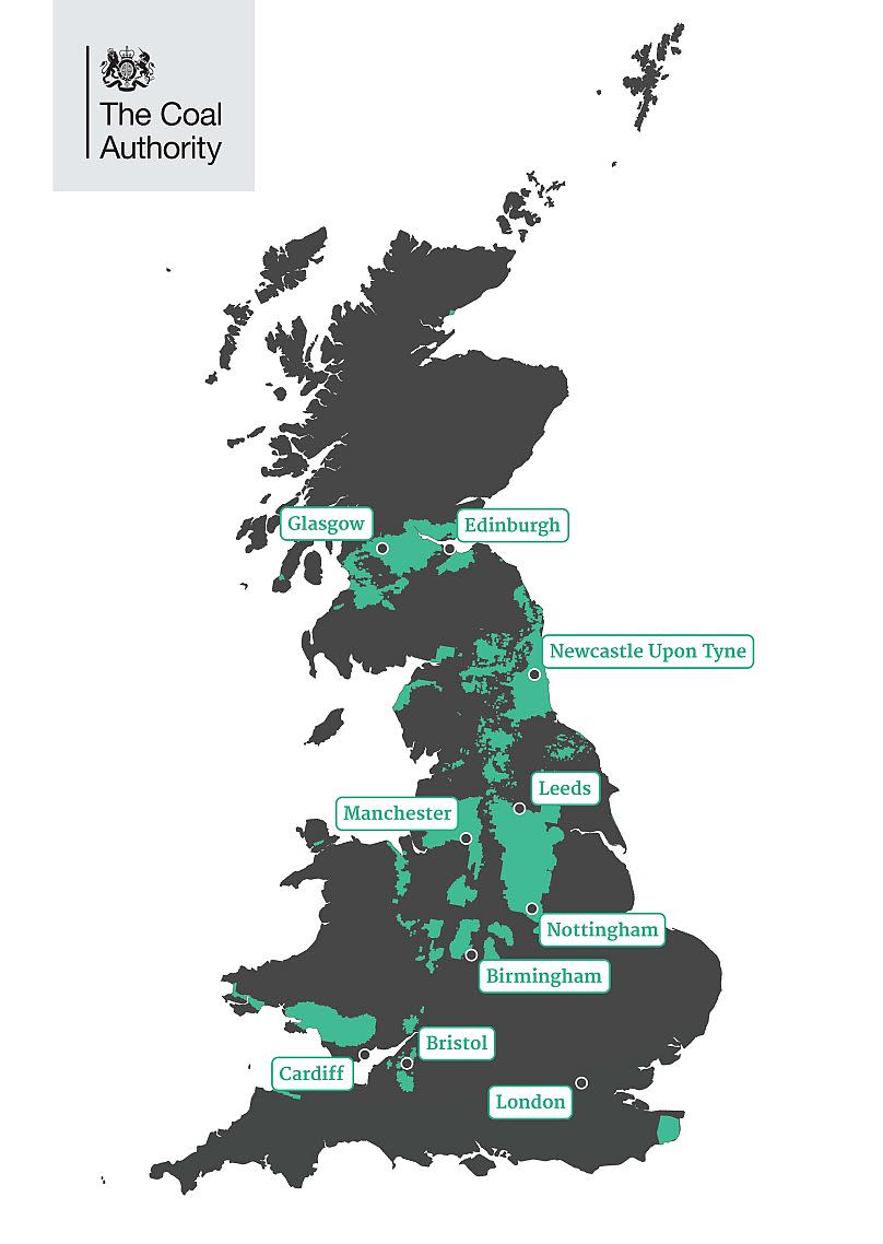 The coalfields of Britain.