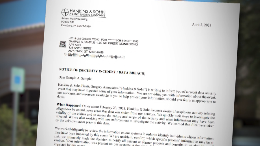 <em>A copy of the breach notice sent to customers in April, according to the Vermont Attorney General’s Office. Some patients said they received emails in March. (KLAS)</em>