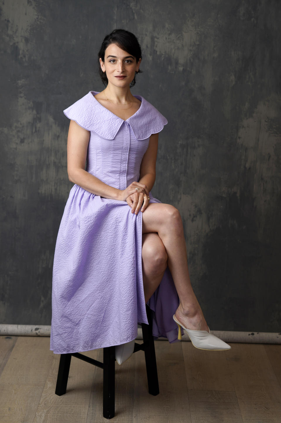 Jenny Slate, voice actor and co-writer of the film "Marcel the Shell with Shoes On," poses for a portrait, Tuesday, June 21, 2022, at the Four Seasons Hotel in Los Angeles. The film opens on June 24. (AP Photo/Chris Pizzello)