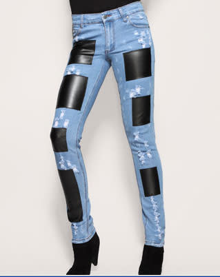 Cheap Monday Special Edition Leather Patched Tight Skinny Jean - $42.49