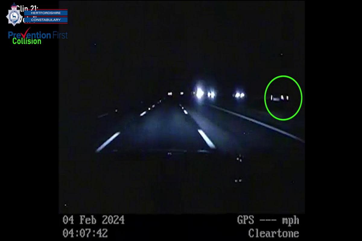 Dashcam shows driver on wrong side of the M25 before fatal crash <i>(Image: Hertfordshire Police)</i>