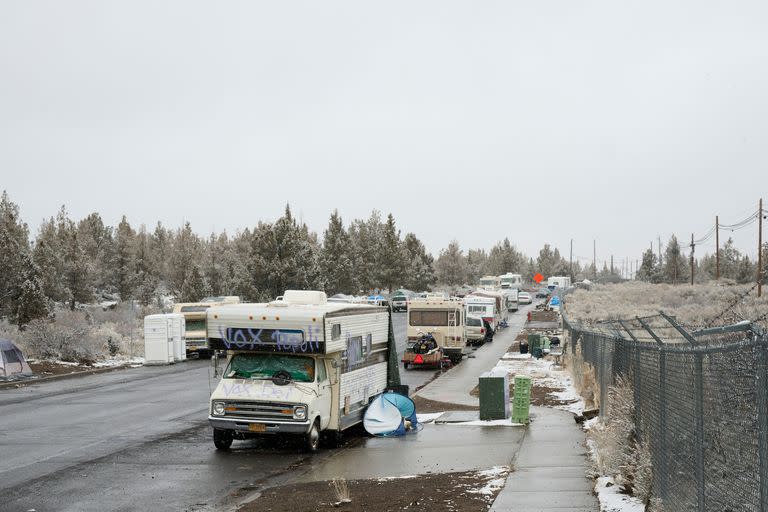 Casas rodantes, refugio de homeless en Bend