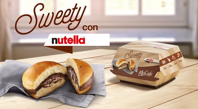 The release of the 'Sweety con Nutella' has caused on online frenzy. Photo: McDonald's