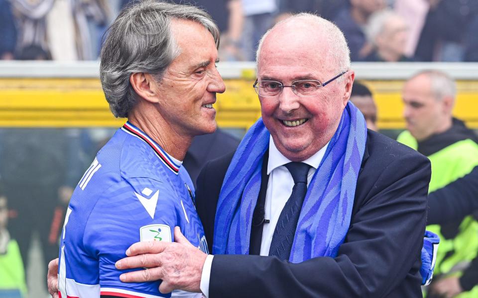 Roberto Mancini (left) played under Sven-Goran Eriksson at Sampdoria in the 1990s