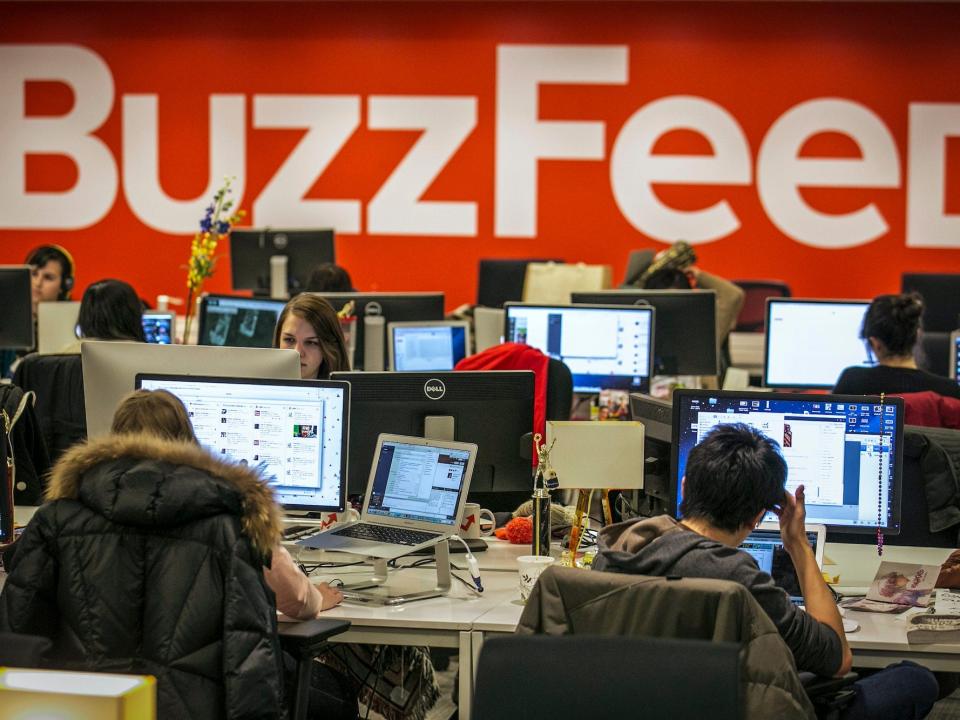 BuzzFeed employees working at the office