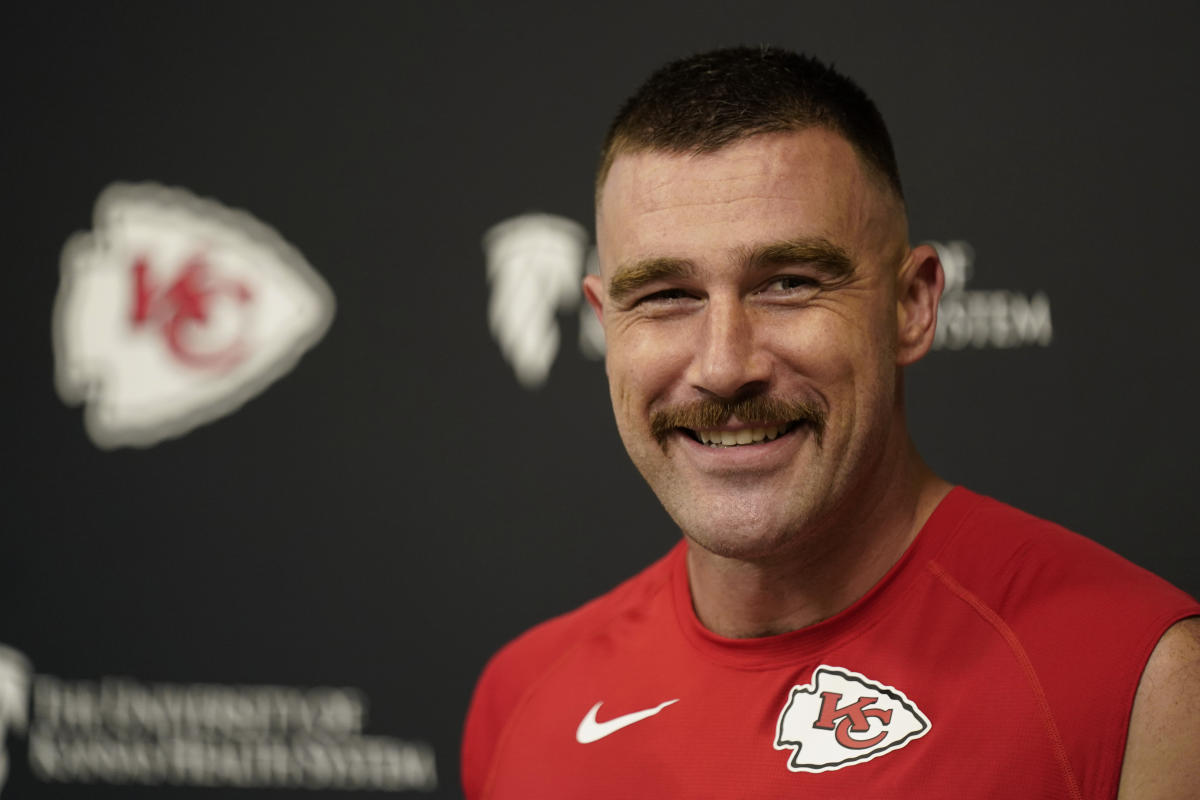 2023 Travis Kelce jersey: Taylor Swift rumors heat up demand for home and  away Chiefs gear 