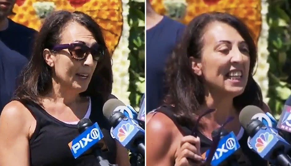 Cathie Vetrano lashed out at her daughter's unknown attacker calling him a “d**kless piece of garbage” who will “burn in hell”. Photo: WABC