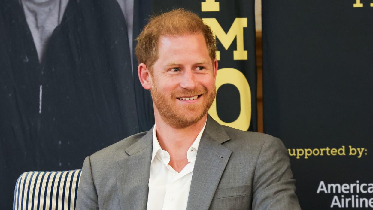 Prince Harry, Duke of Sussex, Patron of the Invictus Games Foundation onstage during The Invictus Games Foundation Conversation titled 