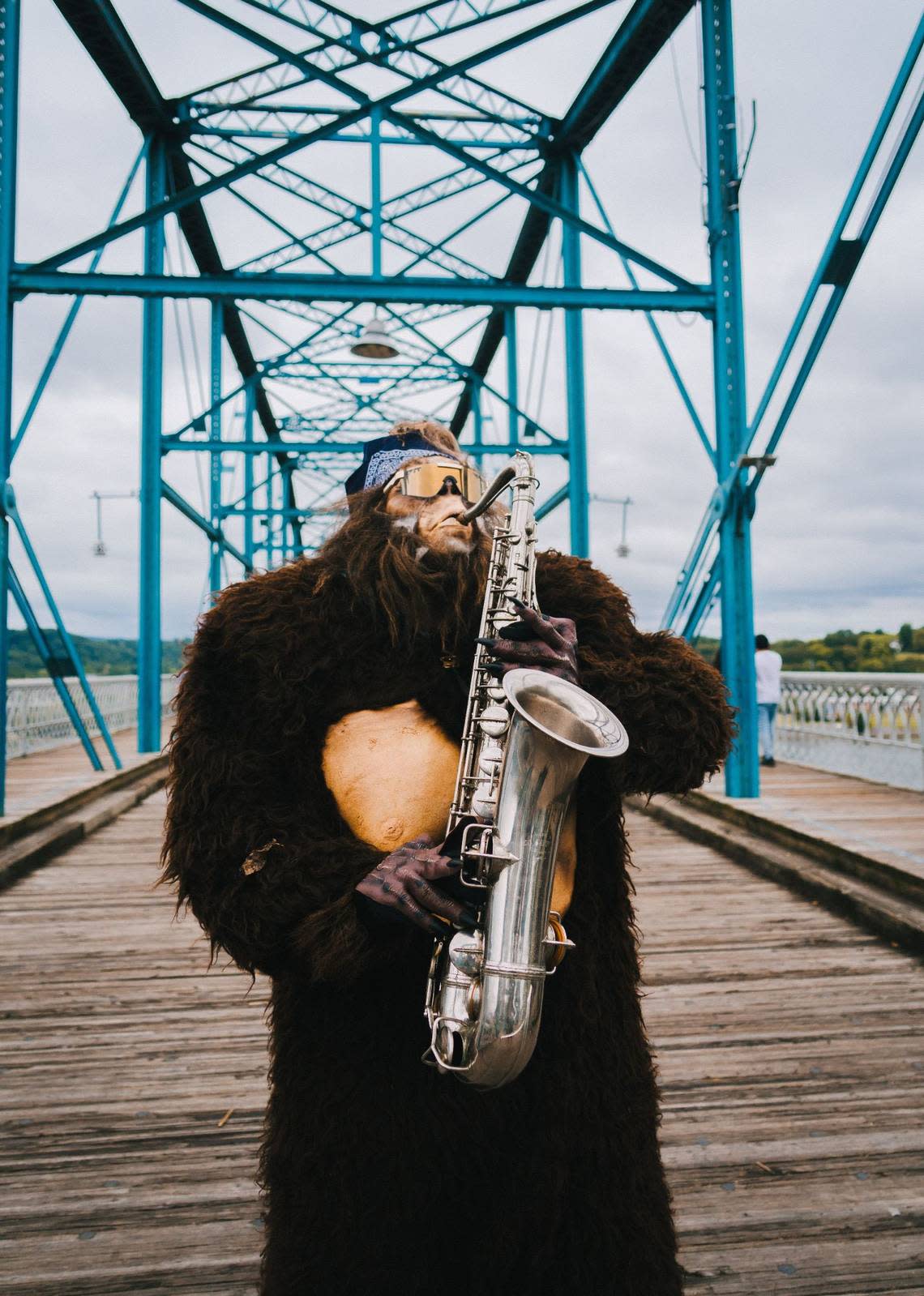 Saxsquatch, a Chapel Hill-based cryptid performer, has more than 1 million followers on TikTok and has gained national fame, but he hopes to help build a more nurturing local music scene.