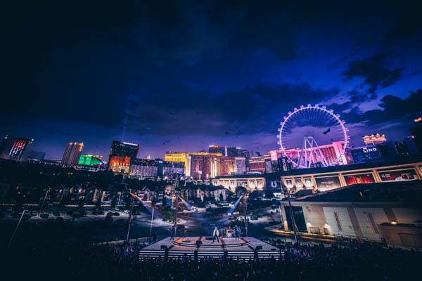 U2 onstage in Las Vegas