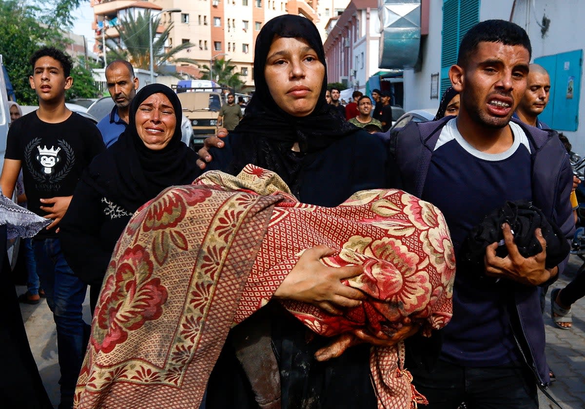 Women and children represent around 70 per cent of the deaths in Gaza since 7 October (Ibraheem Abu Mustafa/Reuters)