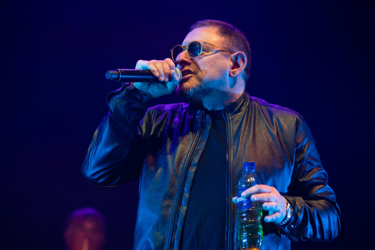 LONDON, ENGLAND - SEPTEMBER 29:  Shaun Ryder of Black Grape performs at Star Shaped Festival at O2 Academy Brixton on September 29, 2018 in London, England.  (Photo by Lorne Thomson/Redferns)