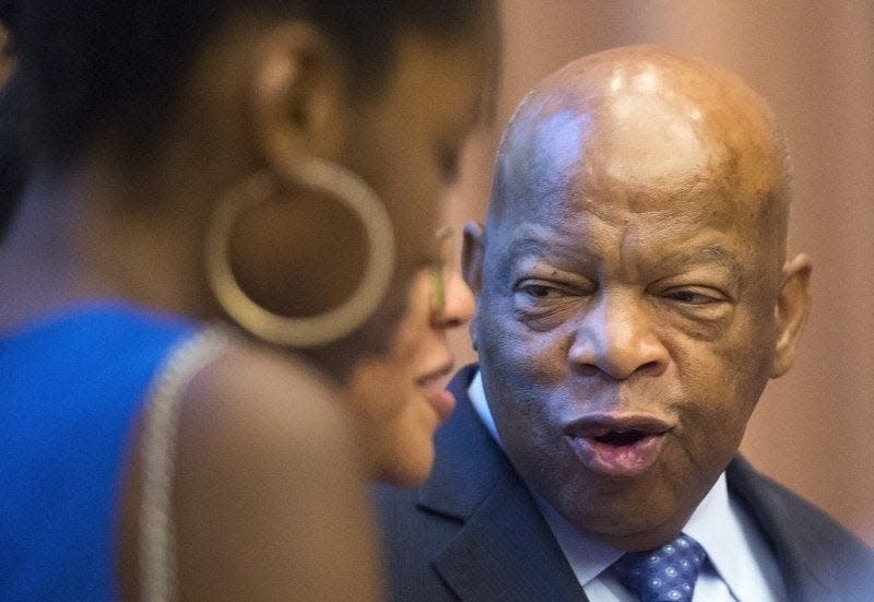 U.S. Rep. John Lewis appears at a reception Sept. 22, 2015, at Indiana University’s Neal-Marshall Black Culture Center prior to his speech at the IU Auditorium as part of a series on “The Power of Words.” Lewis was present for most of the pivotal moments of the civil rights era, and he has co-authored two graphic novels tracing the history of the civil rights movement in the U.S. (David Snodgress / Herald-Times)