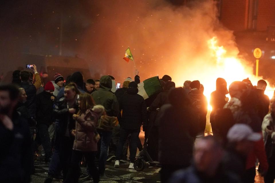 Police have been trying to disperse the protesters (PA)