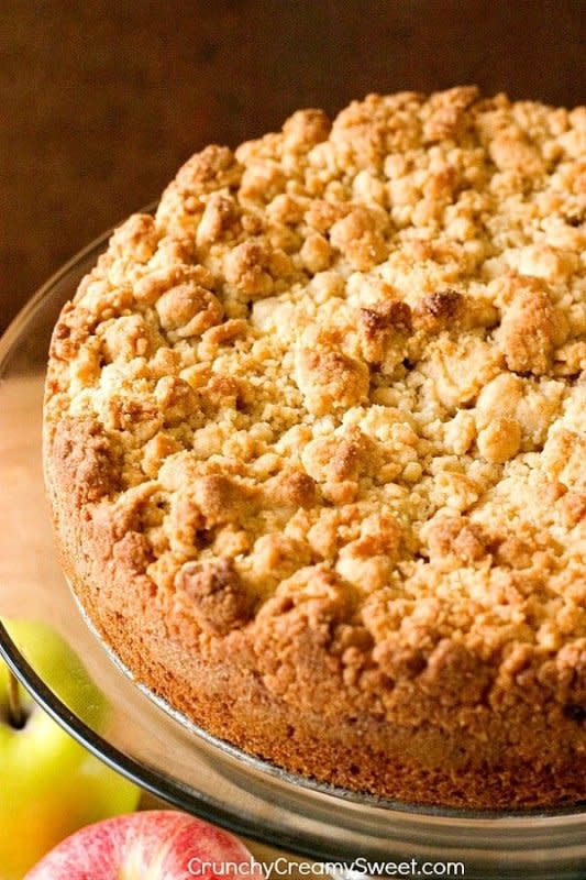 <p>Crunchy Creamy Sweet</p><p>The apple crumb cake of your dreams, with tons of apples and the best crumb topping ever! </p><p><strong>Get the recipe: <em><a href="https://www.crunchycreamysweet.com/the-best-apple-crumb-cake/" rel="nofollow noopener" target="_blank" data-ylk="slk:Apple Crumb Cake;elm:context_link;itc:0;sec:content-canvas" class="link ">Apple Crumb Cake</a></em></strong></p>