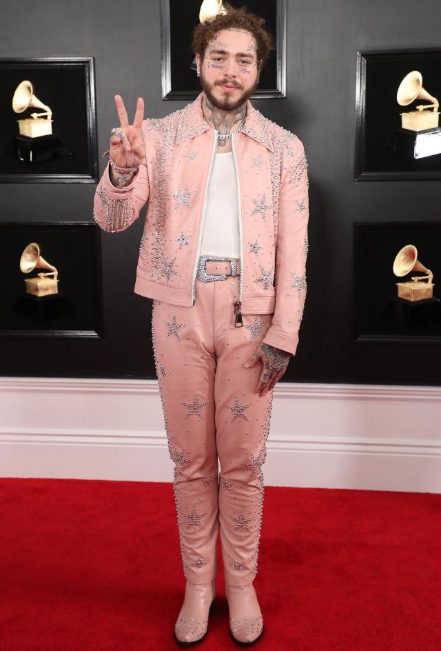 Post Wears Sparkly Star-Covered Pink Suit to the Grammys: All About His Look