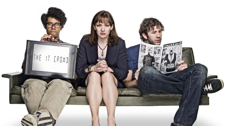 Chris O'Dowd (right) starred alongside Richard Ayoade and Katherine Parkinson in 'The IT Crowd'. (Channel 4)