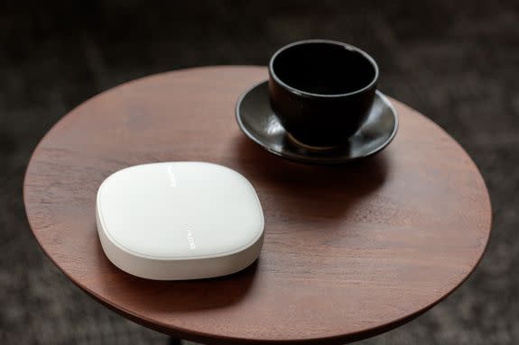 The design of the SmartThings Wifi is small and simple, meaning it won't be obtrusive in your home.