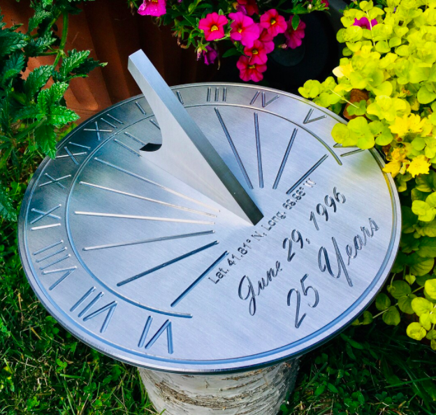 25th Wedding Anniversary Engraved Sundial