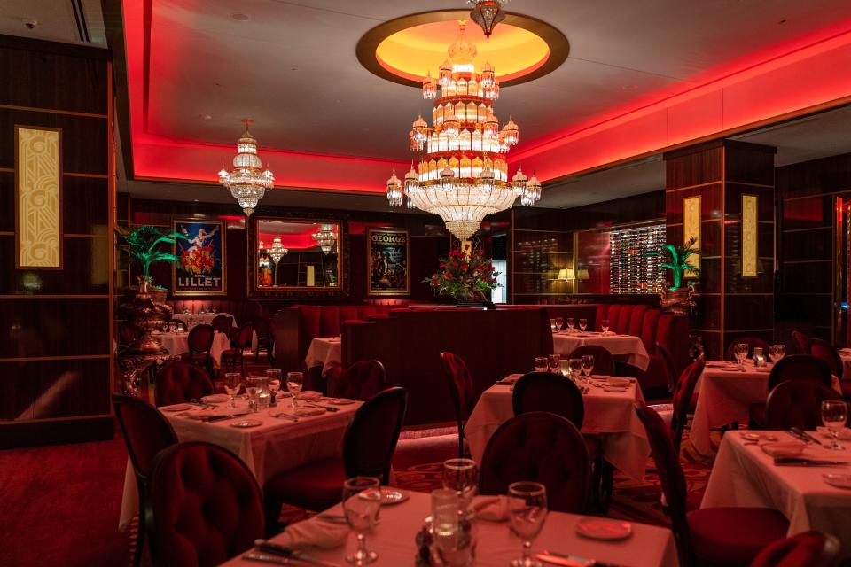 The main dining room at Jeff Ruby’s Steakhouse.