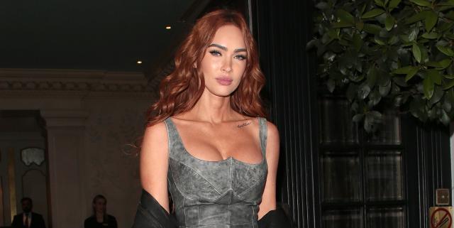 Megan Fox Goes Braless in White Tank Top and Diamanté Harness