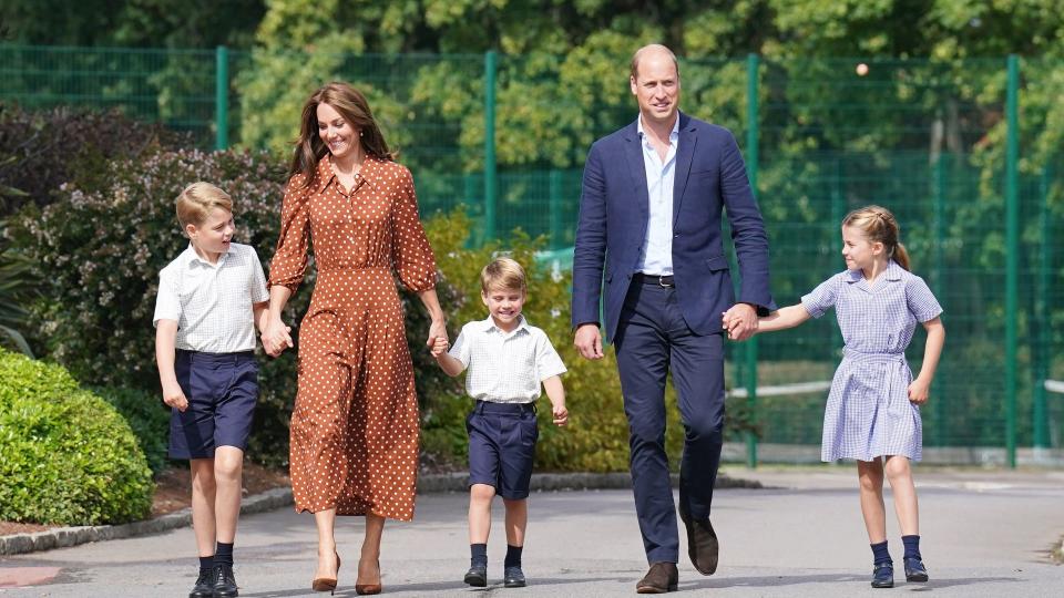 George, Charlotte and Louis' first day at Lambrook