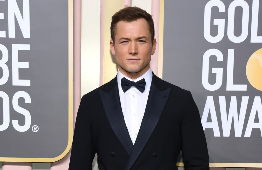 Taron Egerton attends the 80th Annual Golden Globe Awards Jan 2023 - Getty