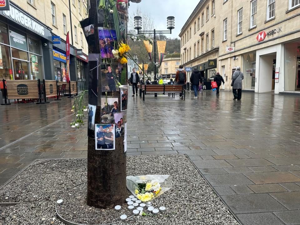 Tributes to Ben Moncrieff, a reminder of his death and the danger of knife crime. The display was taken down last week (The Independent)
