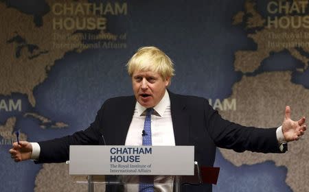 Britain's Foreign Secretary Boris Johnson delivers a speech at Chatham House in London, Britain December 2, 2016. REUTERS/Gareth Fuller/Pool