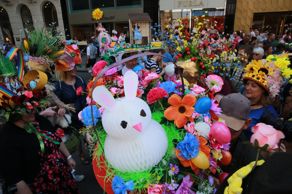 People dressed up at Easter Parade