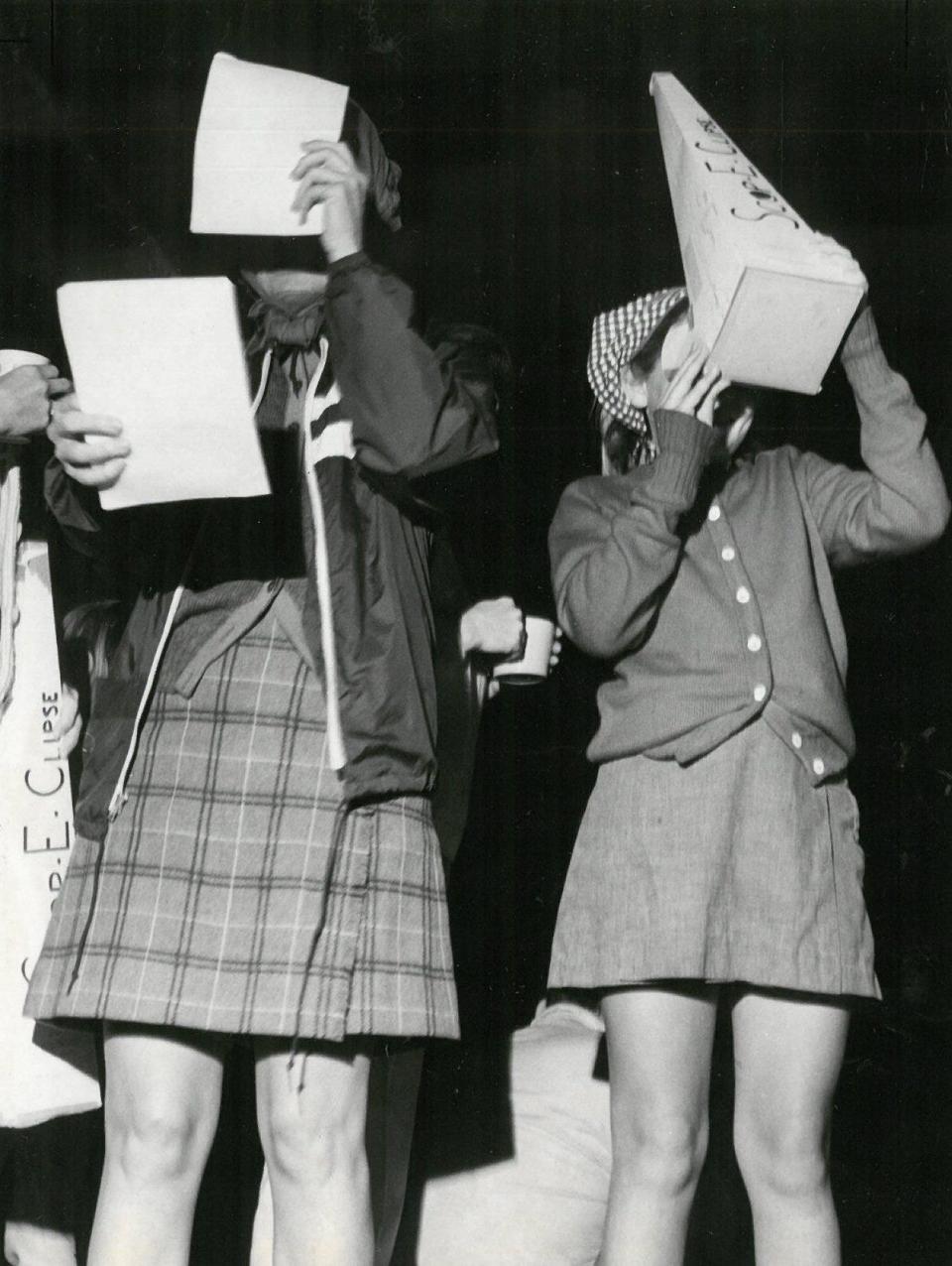 Children use special devices to view the solar eclipse on March 7, 1970.