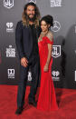 <p>The gorgeous duo walked the red carpet for the first time as a married couple at the premiere of <em>Justice League</em> on Monday. Together for 12 years, Momoa and Bonet <a rel="nofollow" href="https://www.yahoo.com/entertainment/jason-momoa-lisa-bonet-tie-232313313.html" data-ylk="slk:tied the knot;elm:context_link;itc:0;sec:content-canvas;outcm:mb_qualified_link;_E:mb_qualified_link;ct:story;" class="link  yahoo-link">tied the knot</a> in early October. (Photo: Gregg DeGuire/WireImage) </p>