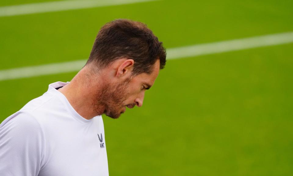 <span>Andy Murray practising at Wimbledon.</span><span>Photograph: Javier García/Rex/Shutterstock</span>