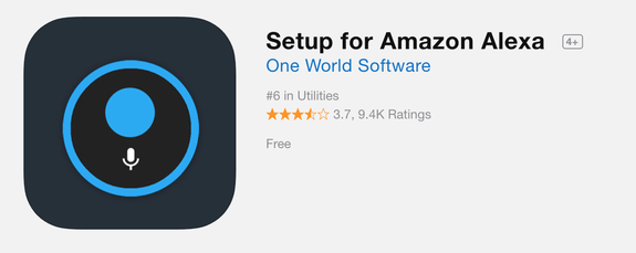 A screenshot of “Setup for Amazon Alexa” in the App Store.
